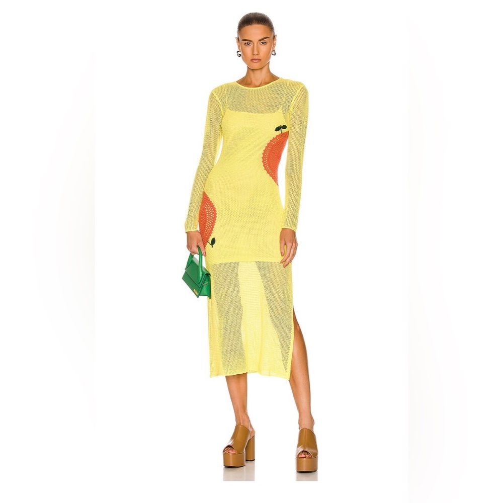 Staud Tulipano Dress Small Yellow